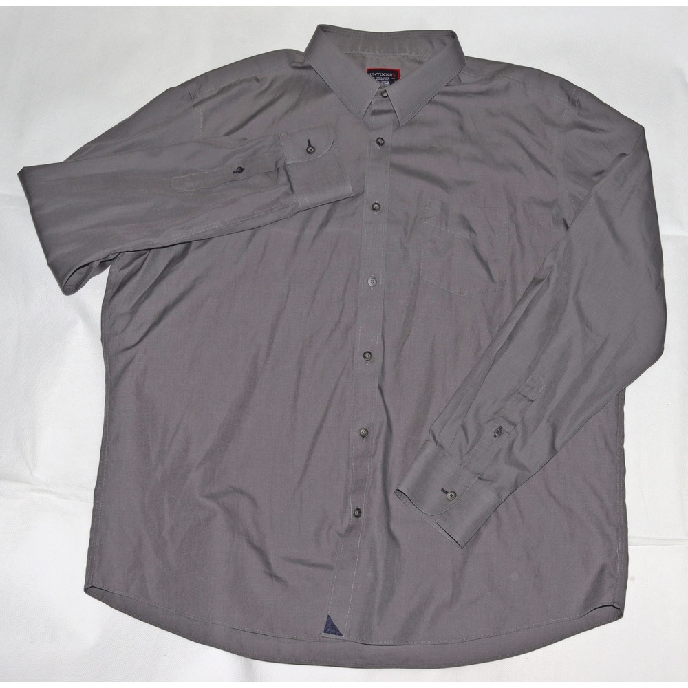 UNTUCKit Wrinkle Free‎ Men's Long Sleeve Button Front Gray Shirt Size 2XL